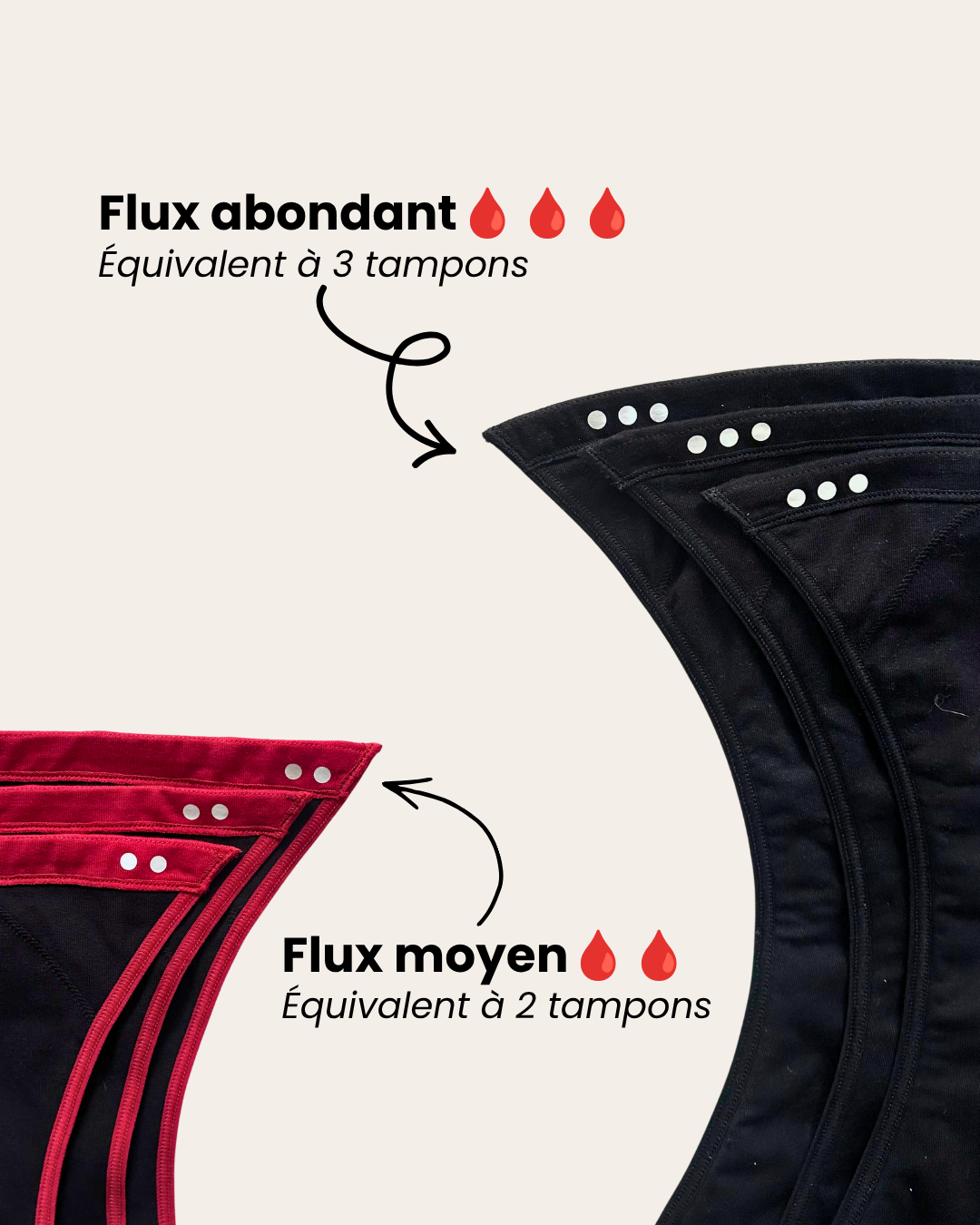 Culotte menstruelle dentelle + 3 recharges absorbantes
