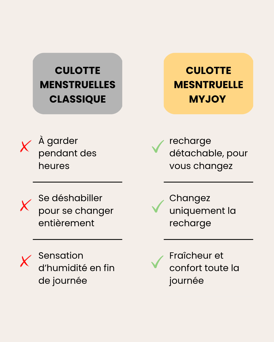 Culotte menstruelle avec recharge absorbante détachable