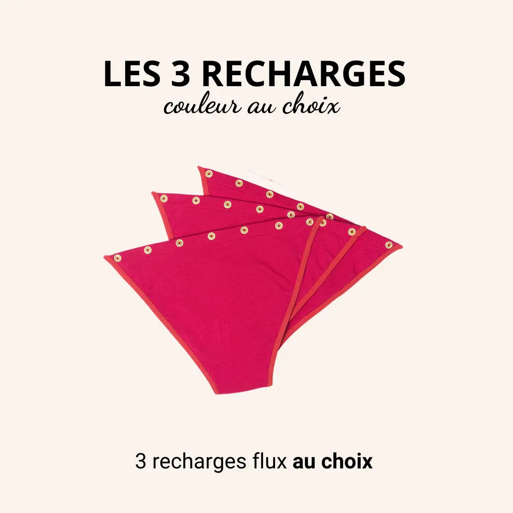 Lot de 3 recharges absorbantes pour culotte menstruelle détachable